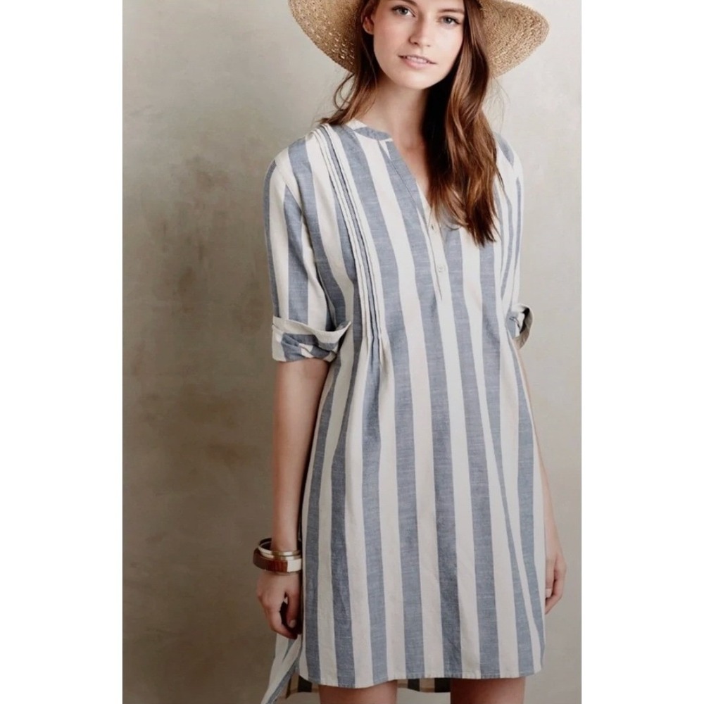 Isabella Collection Sinclair Nilima Cotton Striped Tunic Dress Size Small